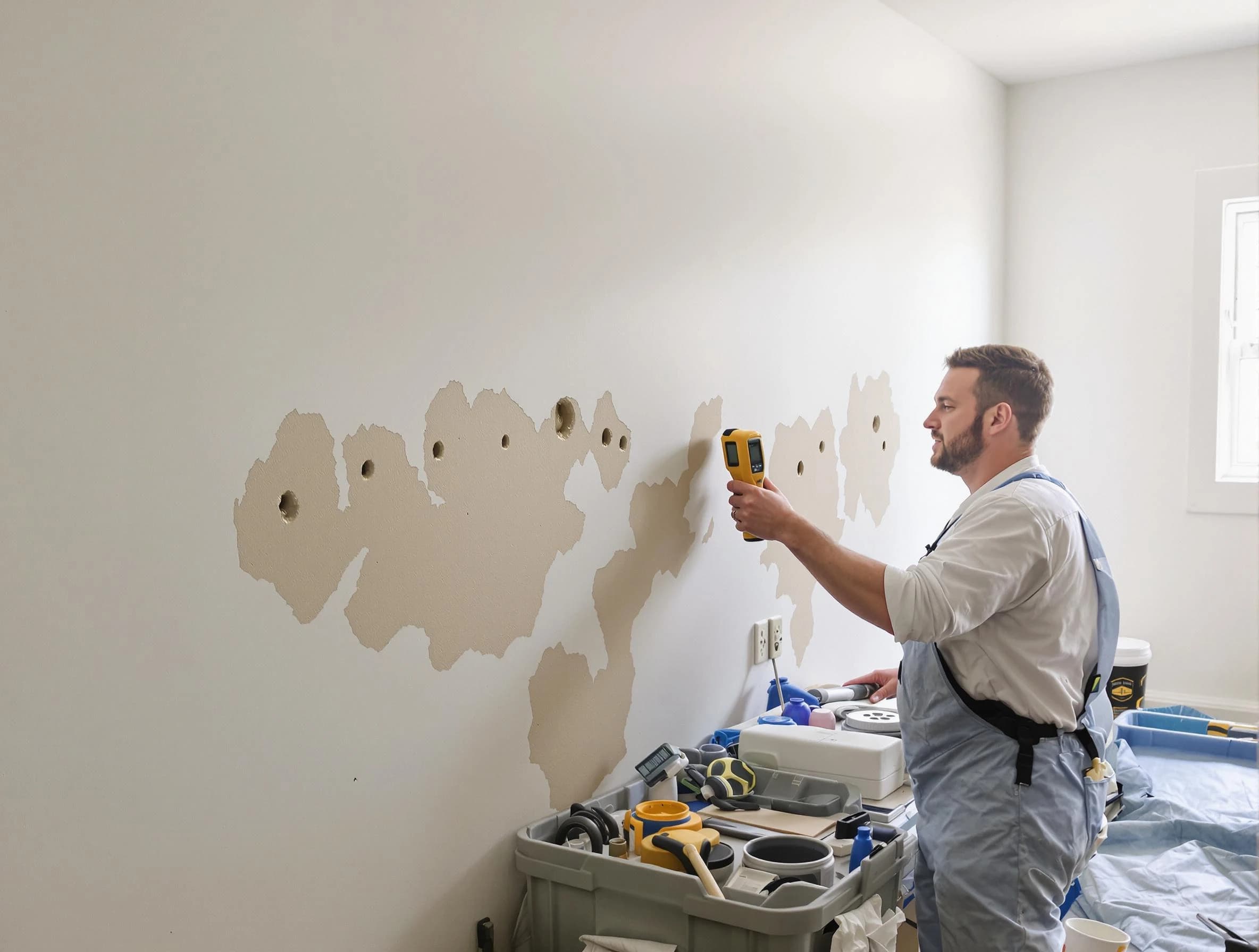 East Cleveland House Painters repairing damaged drywall in East Cleveland