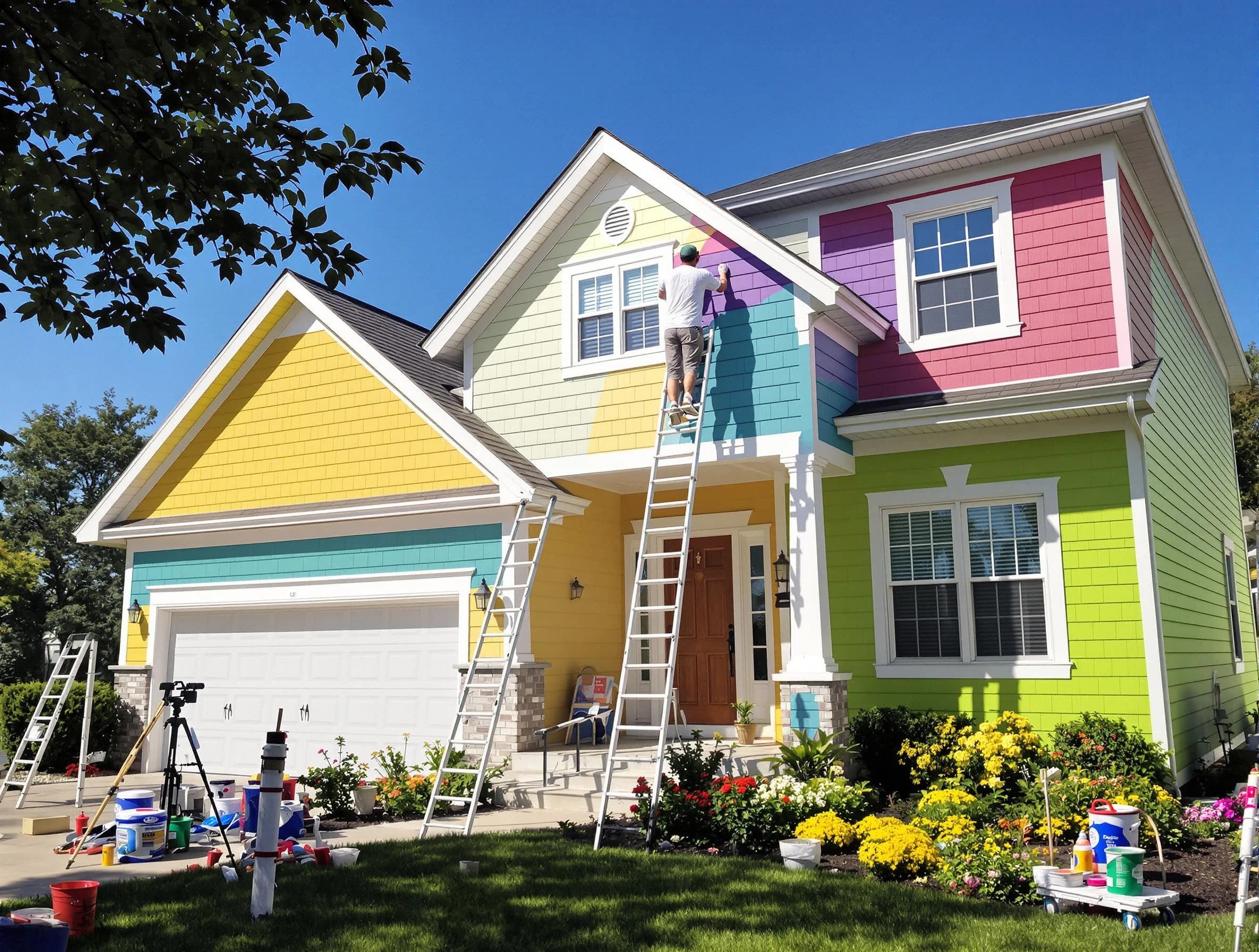 East Cleveland House Painters professionals painting a home exterior in East Cleveland, OH