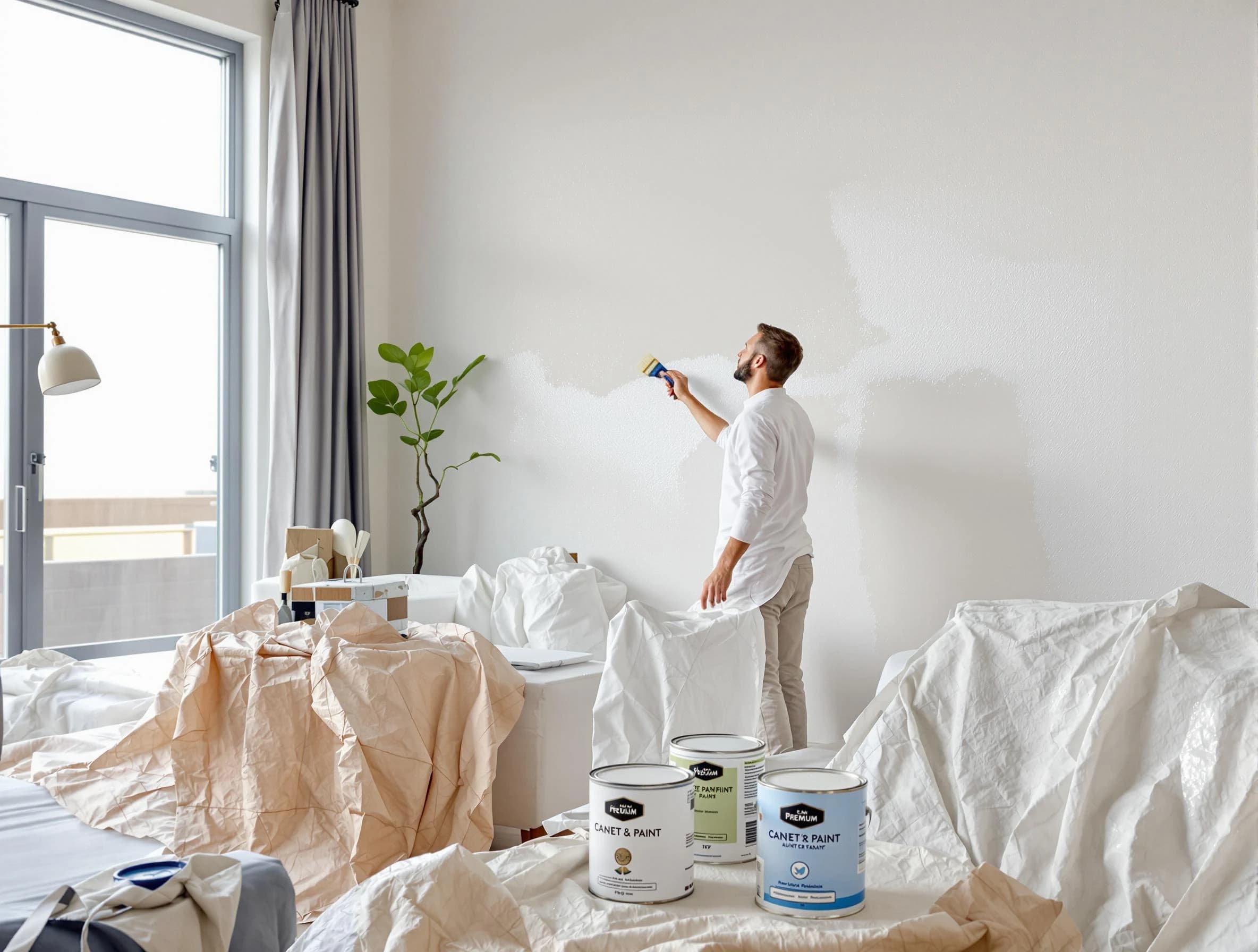 East Cleveland House Painters team carefully painting an interior wall in East Cleveland, OH