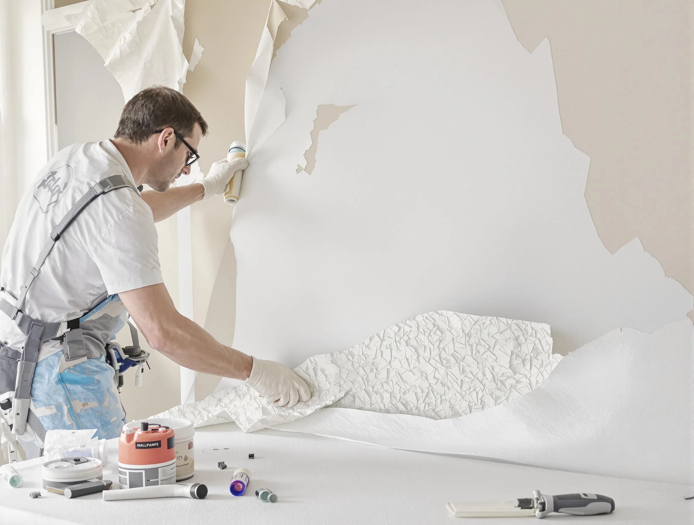 Detailed wallpaper removal and wall prep by East Cleveland House Painters in East Cleveland